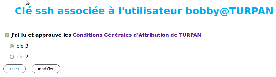 choisir une cle ssh pour mon compte